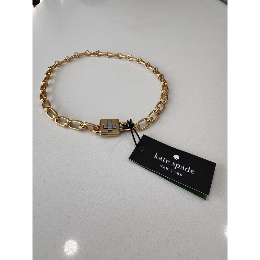 Kate Spade NWT PHOEBE TURNLOCK NECKLACE Color: Gold/Silver